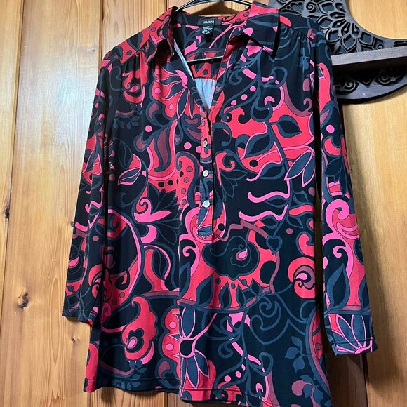 Alfani Retro Floral Tunic Top – Size Medium Office Goth - Picture 1 of 5